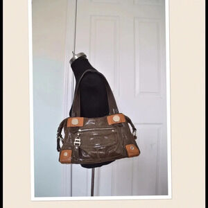 B. Makowsky shimmer leather shoulder bag